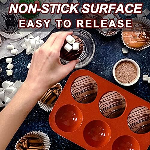 Semi Sphere Silicone Baking Molds - 15 Cavity Non-Stick 2 Pack for Jelly Chocolate and Cake