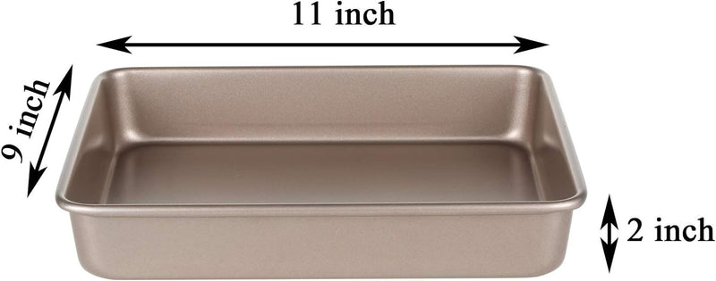 Walooza 11 Baking Sheets Pan Nonstick Set of 2 - Deep 1 Size Non-Toxic and Heavy Duty Bakeware for Toaster Ovens - Easy to Clean