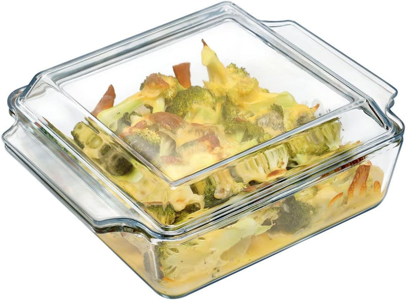 Mini Glass Casserole Dish with Lid - Single Serving Microwave Bakeware 57in x 7in