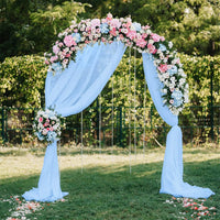 PARTISKY Baby Blue Backdrop Curtain for Parties Baby Blue Chiffon Sheer Fabric Drape Wedding Arch Backdrop for Birthday Party Photo Baby Shower 10Ft X 10Ft