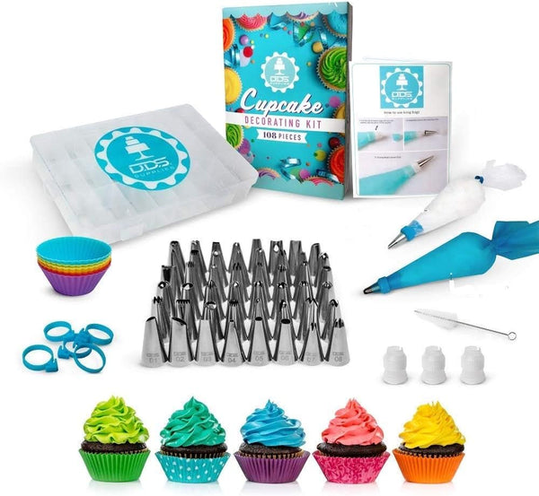 108pc Cake Decorating Supplies Kit - 48 Piping Tips Piping Bags Baking and Frosting Tools