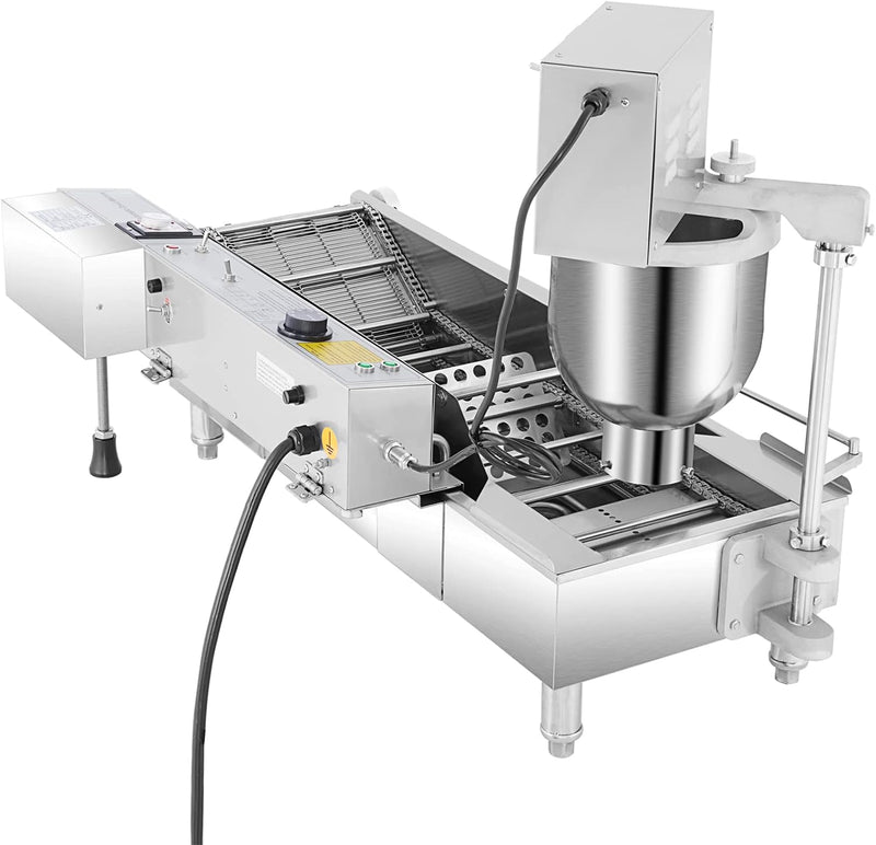 Commercial Donut Making Machine with 7L Hopper and 3 Sizes Molds 304 Stainless Steel Auto Fryer