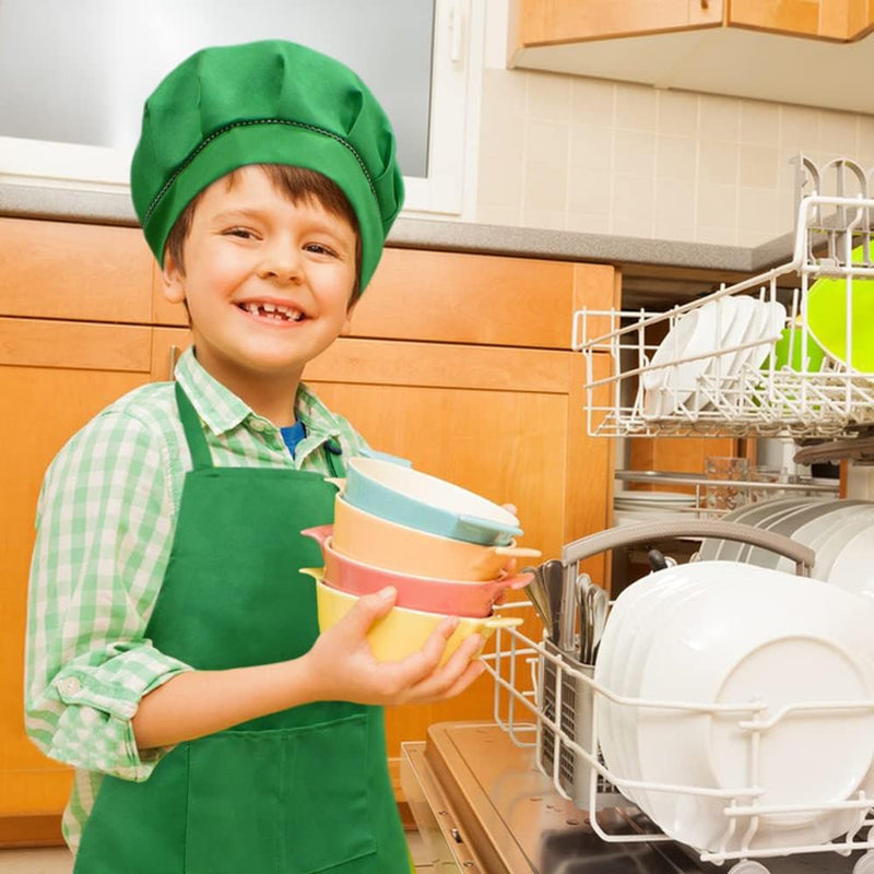 Kids Chef Apron and Hat Set for Cooking Baking and Painting