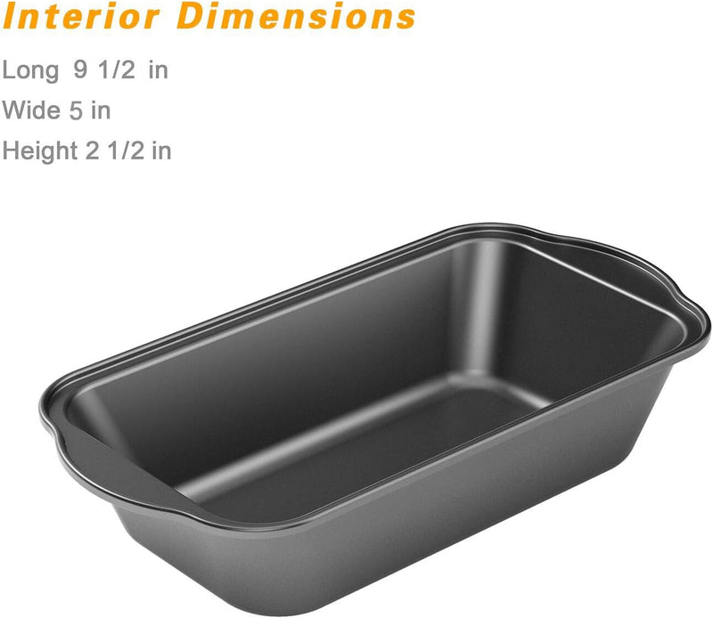 3 Pack Nonstick Carbon Steel Baking Bread Pan - Large Loaf Pan 95 x 5 - Tiawudi