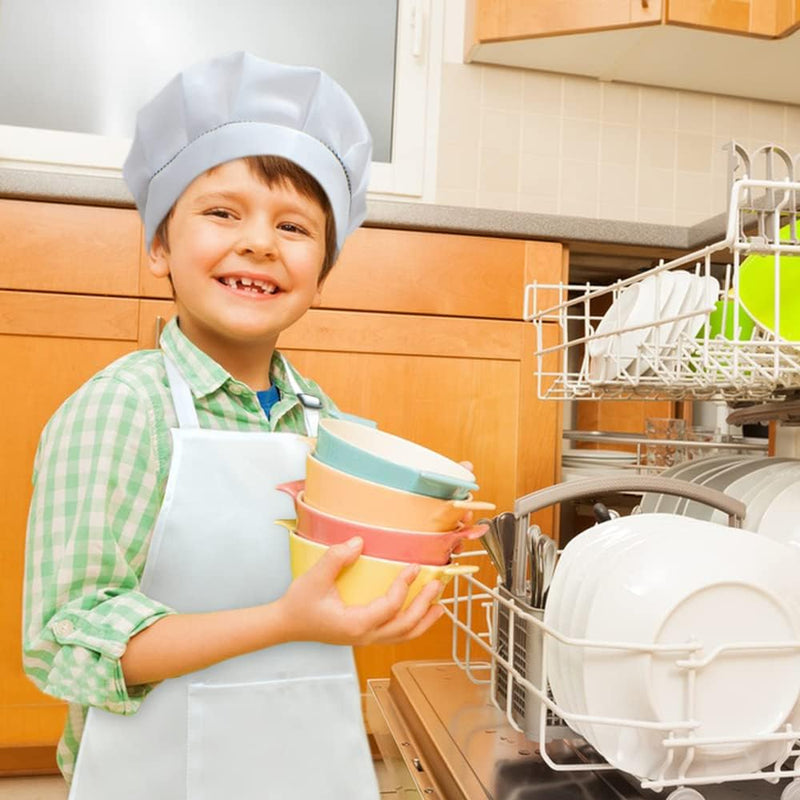 Kids Chef Apron and Hat Set for Cooking Baking and Painting