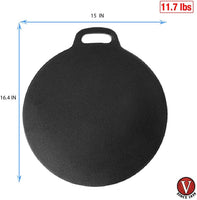Victoria 12-Inch Cast-Iron Tawa Dosa Pan, Pizza Pan with a Loop Handle, Crepe Pan Preseasoned with Flaxseed Oil, Made in Colombia