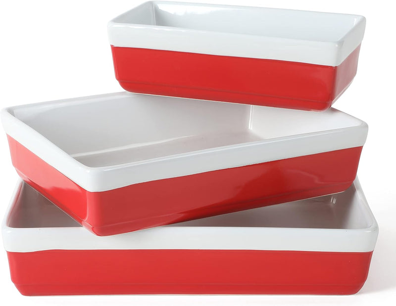 MARTHA STEWART 3-Piece Stoneware Bakeware Set - Grey