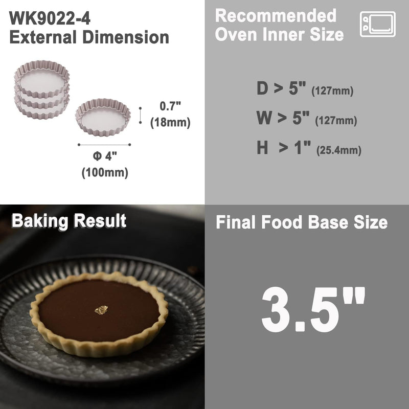 Chefmade 95 Non-Stick Tart Pan with Removable Bottom - Champagne Gold