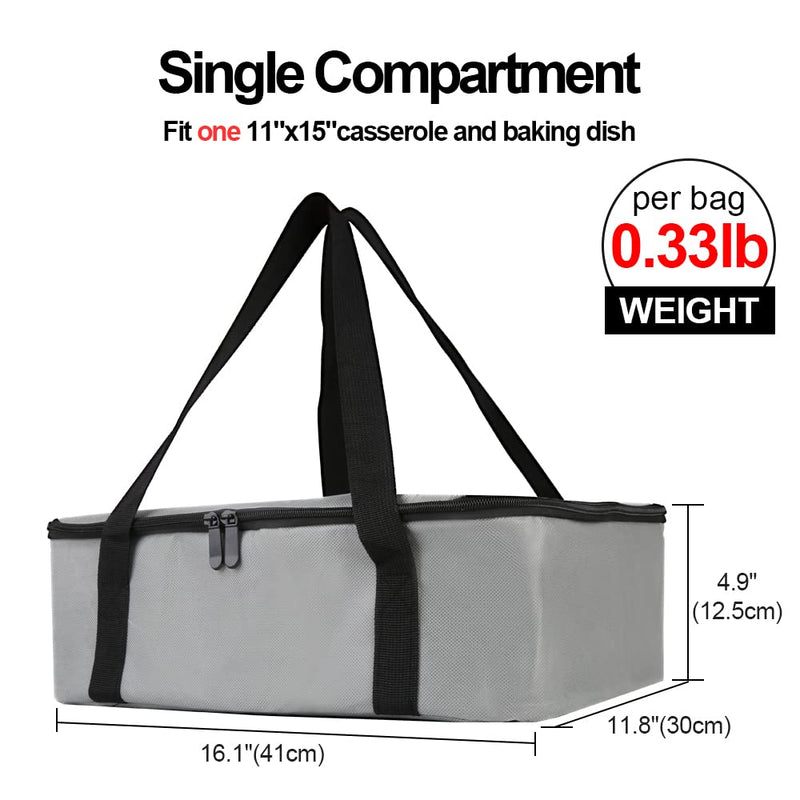 Bodaon Insulated Casserole Carrier Bag, Fits 9x13 and 11x15 Inch Baking Dish with Lid, Casserole Carriers for Hot or Cold Food for Transport (Black)