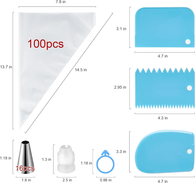 100pcs Disposable Piping Bags 12 Inch - Anti-Burst Non-Slip Pastry Bags for CakeCookie Decorating