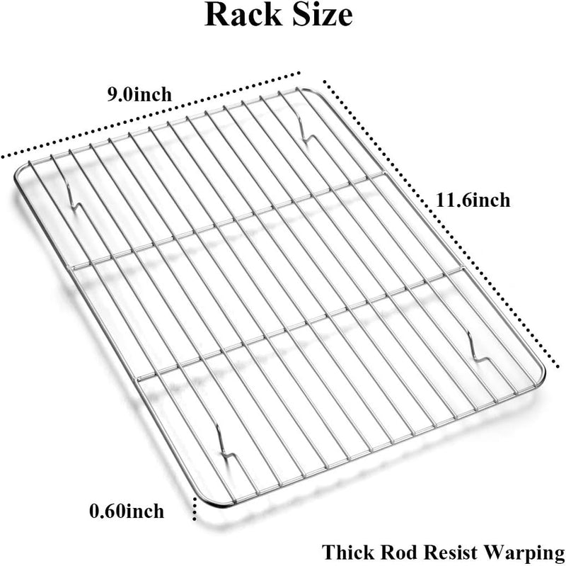 Wildone Baking Sheet  Rack Set - Stainless Steel Non-Toxic Size 16 x 12 x 1 Inch