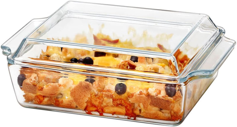 Mini Glass Casserole Dish with Lid - Single Serving Microwave Bakeware 57in x 7in