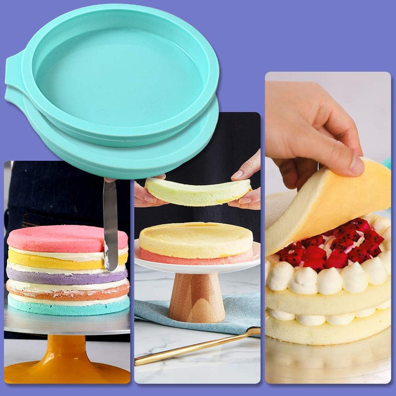 Silicone Cake Mold Set - 3 Pack for Layer Rainbow Resin Coasters