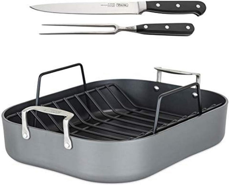 Viking 3-Ply Stainless Steel Roasting Pan with Nonstick Rack - Dishwasher and Oven Safe