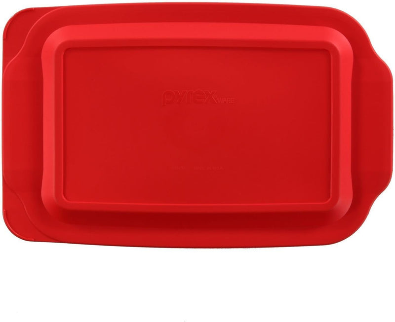 Pyrex Basics 3 Quart Glass Baking Dish with Red Lid - 132x89x2