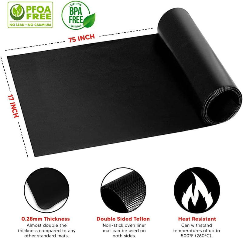 2-Pack Large Non-Stick Oven Liners - 17x 25 BPA  PFOA Free