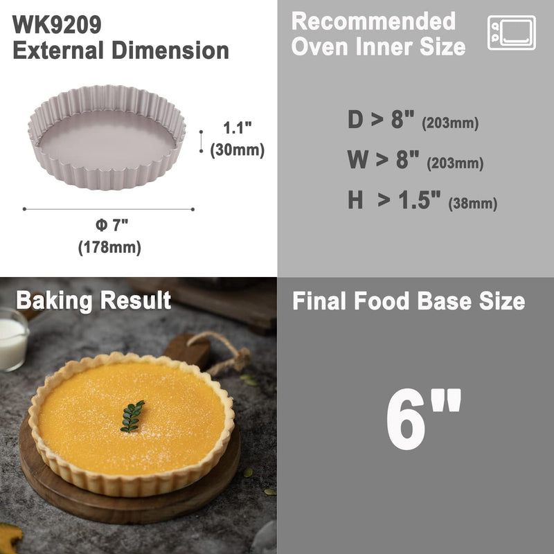 Chefmade 95 Non-Stick Tart Pan with Removable Bottom - Champagne Gold