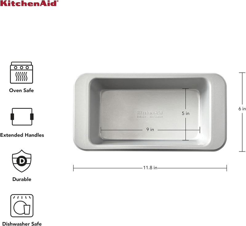 KitchenAid Nonstick 9x5-inch Loaf Pan - Aluminized Steel - Silver