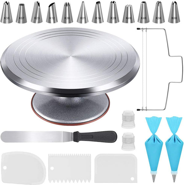 Kootek Aluminium Cake Decorating Turntable with 22pcs Baking Supplies and Tools