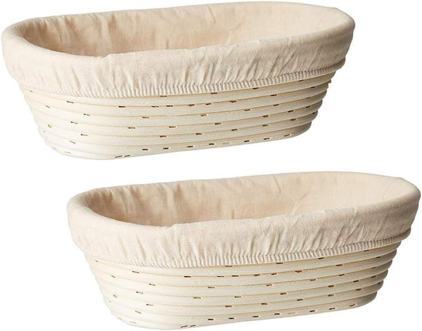 Premium Banneton Basket Set of 2 for Bread Making with Liner