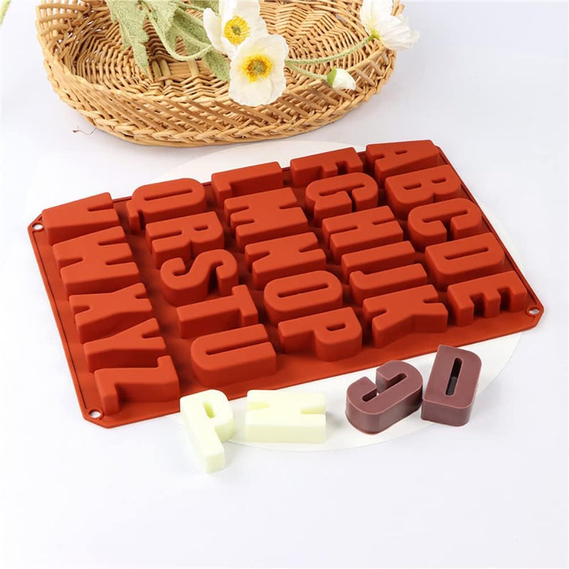 chars2-Piece Silicone Letter Cake Mold Non-Stick Red - BPA-Free for Baking and Decorating