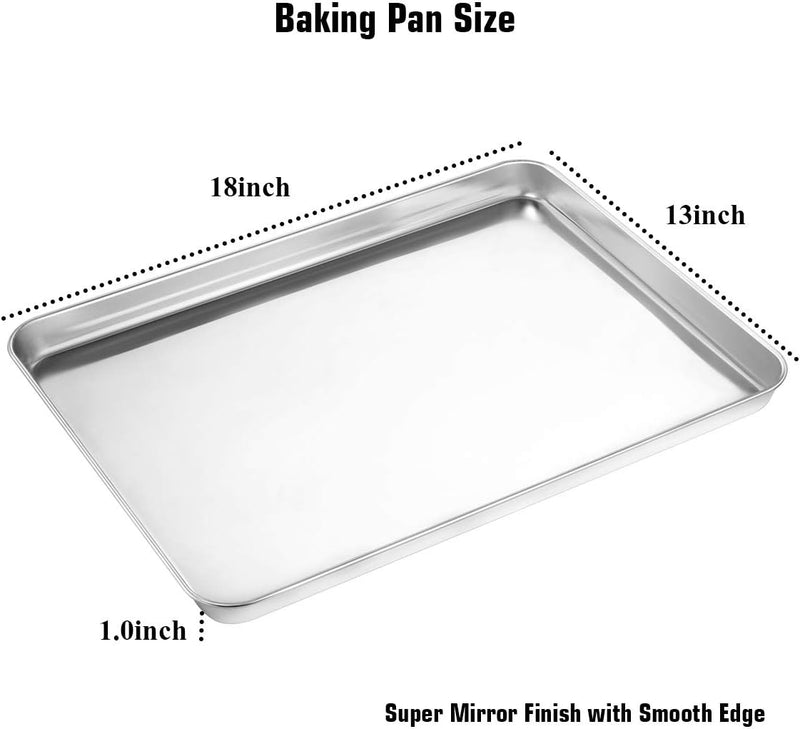 Wildone Baking Sheet  Rack Set - Stainless Steel Non-Toxic Size 16 x 12 x 1 Inch