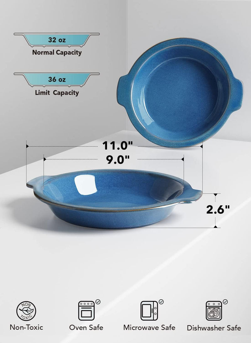 LE TAUCI Ceramic 9 Deep Dish Pie Pan - Set of 1 Honey Comb Design Arctic White