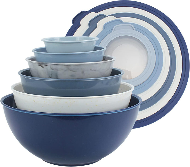 COOK WITH COLOR 12-Piece Nesting Mixing Bowls Set - Blue