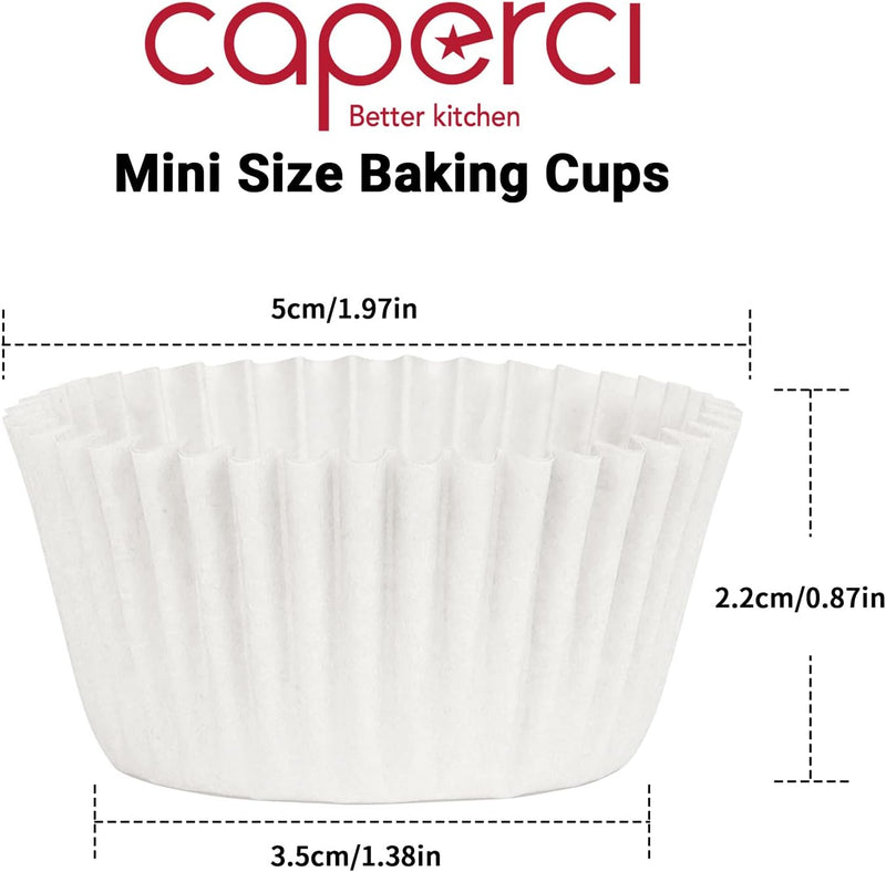 500 Mini Cupcake Liners - White Greaseproof Wrappers for Baking