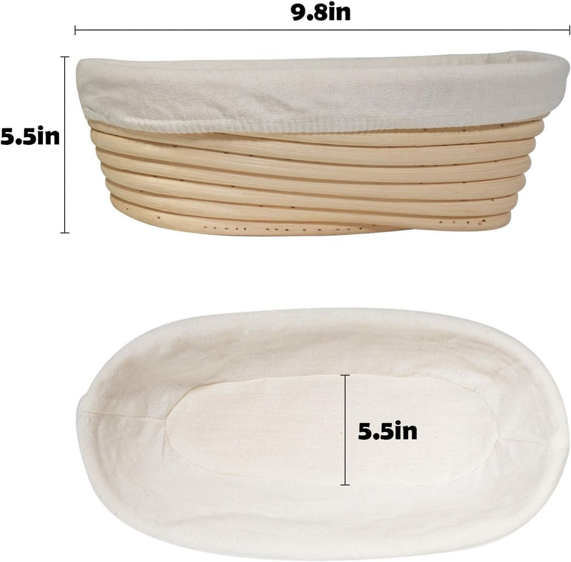 2-Piece Bread Proofing Basket Set for Sourdough Baking with Tools