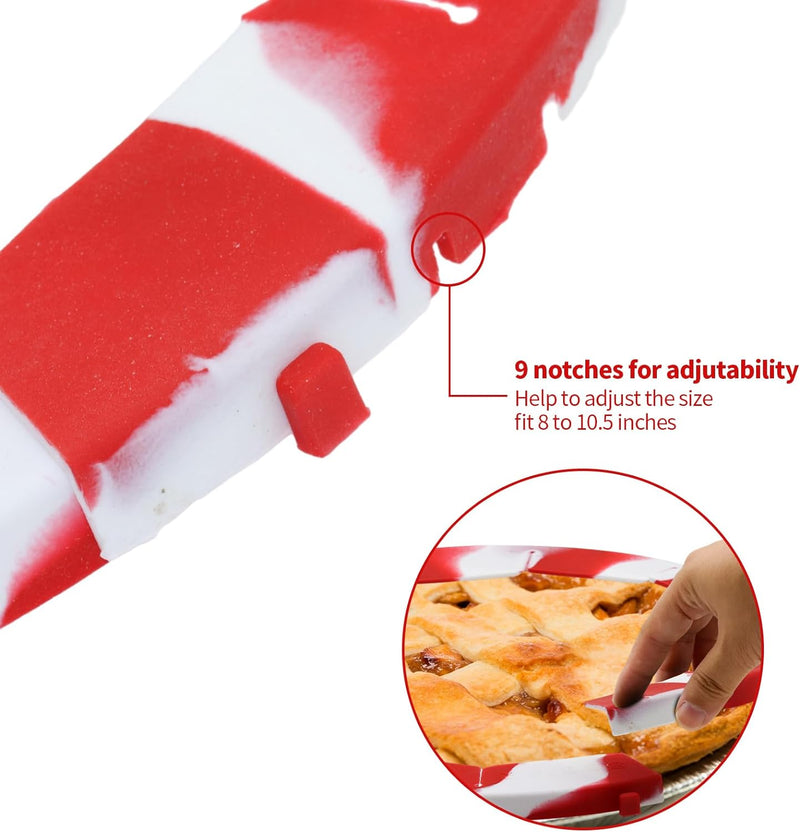 Silicone Pie Shield - 2 Pack Adjustable Bake Crust Protector for 8-105 Pie Pans