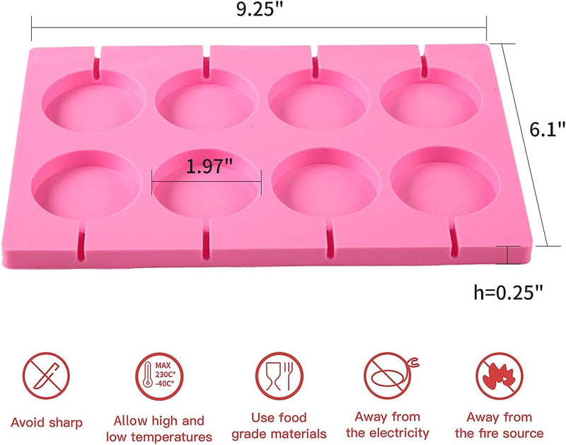 AKINGSHOP Silicone Cake Pop Mold Set with 60Pcs Sticks Bags and Twist Ties - Great for Lollipops Hard Candy Cake Pops and Chocolates