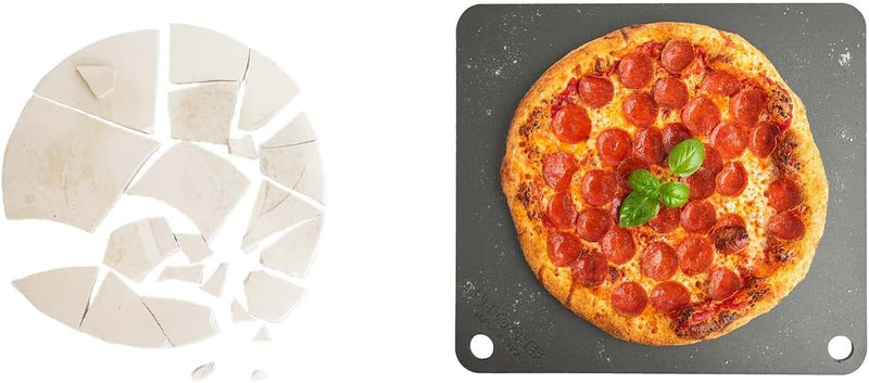 NerdChef Steel Pizza Stone - 145 x 16 x 25 - Made in USA