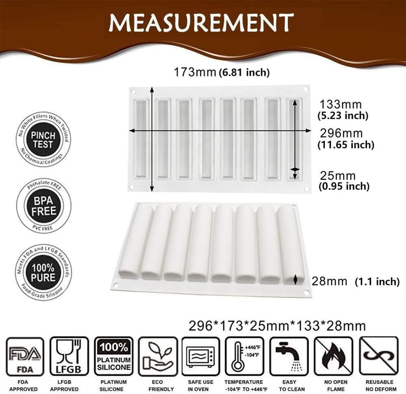 AFINSEA 3D Silicone Baking Molds for Cakes - 8-Cavity