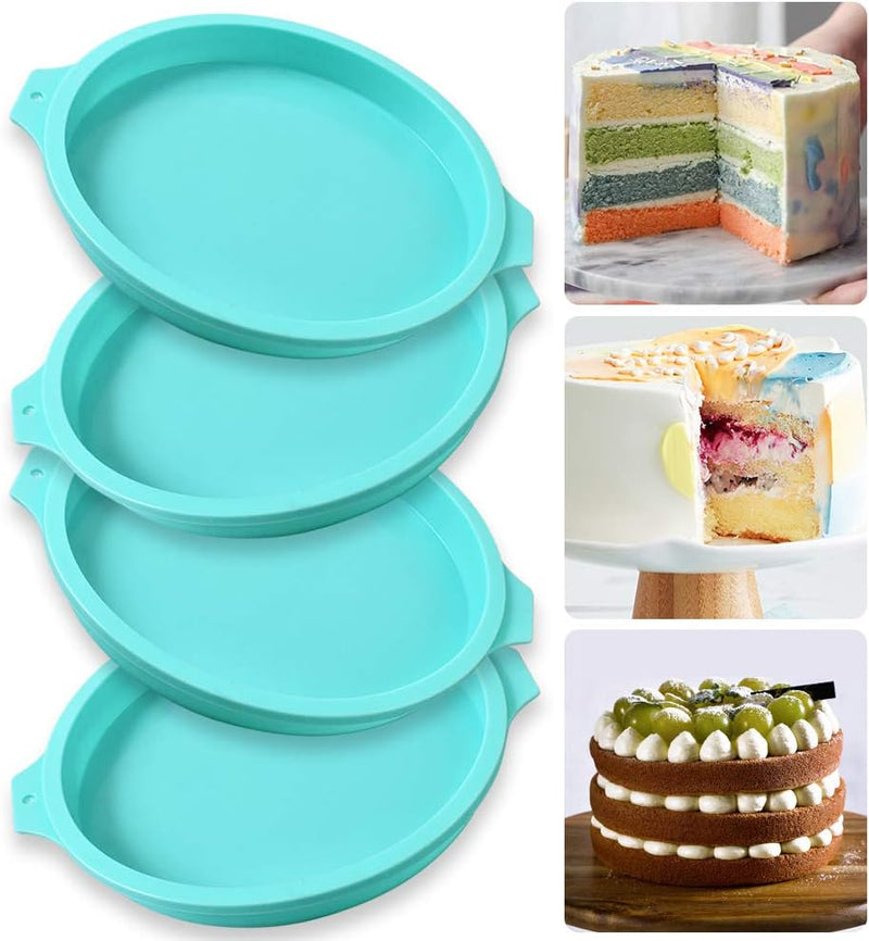 Silicone Cake Mold Set - 3 Pack for Layer Rainbow Resin Coasters