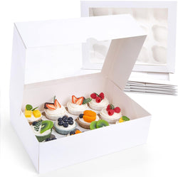 VGOODALL 6PCS White Cupcake Container - 12 count 72 Pastry Box for Holiday PartyBakery Supplies