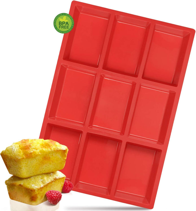 Walfos Silicone Mini Loaf Pan - 12 Cavities Non-Stick Food Grade - Ideal for Mini Bread Brownies Cornbread Cheesecake  Chocolate