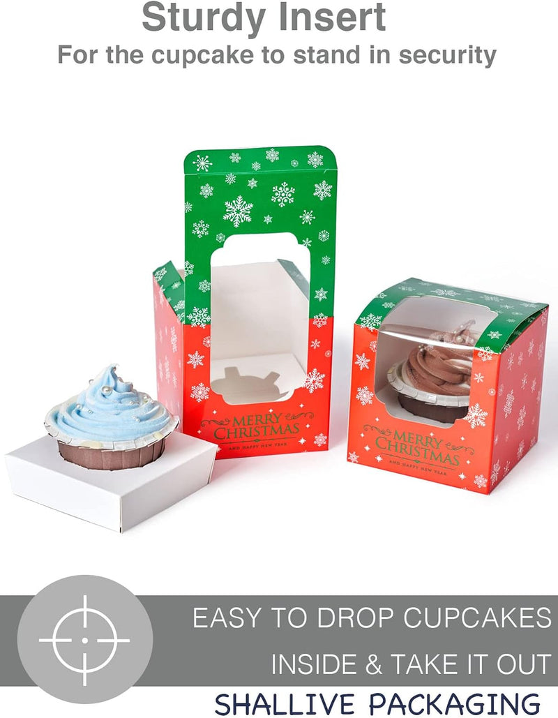 60 Kraft Cupcake Boxes with Inserts and Cocoa Bomb Packaging