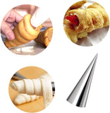20 Pack Cream Horn Molds, 3.3 Inch Baking Cones Cream Horn Forms, Stainless Steel Cannoli Tubes Ice Cream Mold, Standing Cone Shap