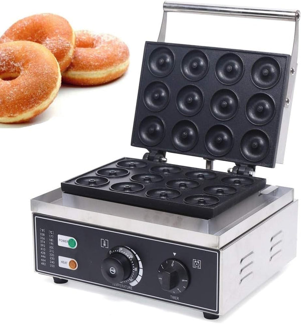 Commercial Donut Maker Machine Stainless Steel 110V 1550W - 6 Doughnut Capacity