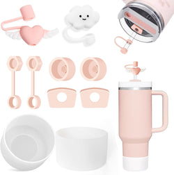 Stanley Cup Accessory Set - Silicone Stopper Straw Cover Boot - PINK