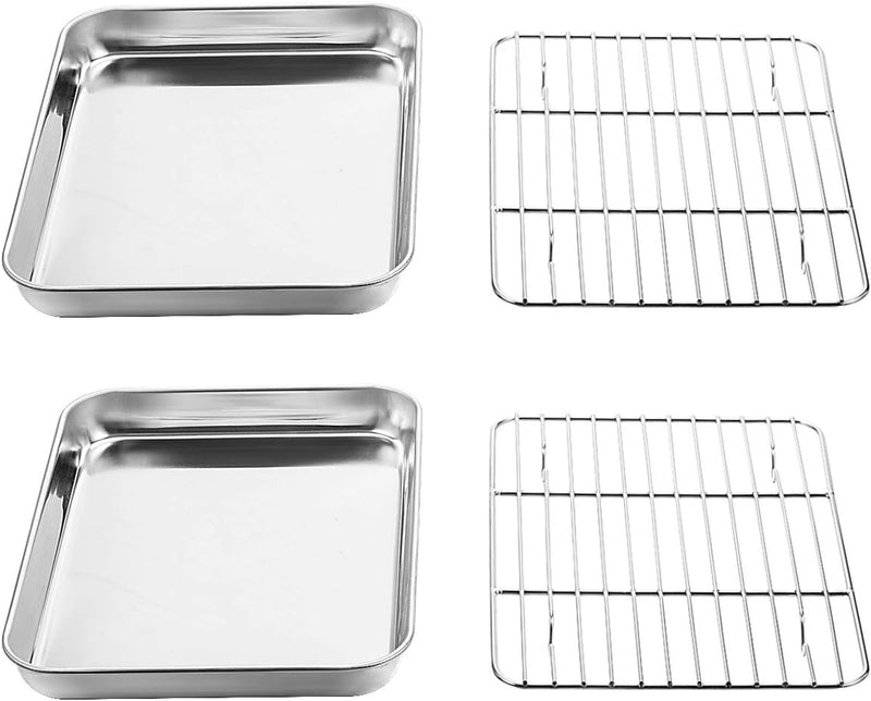 Wildone Baking Sheet  Rack Set - Stainless Steel Non-Toxic Size 16 x 12 x 1 Inch