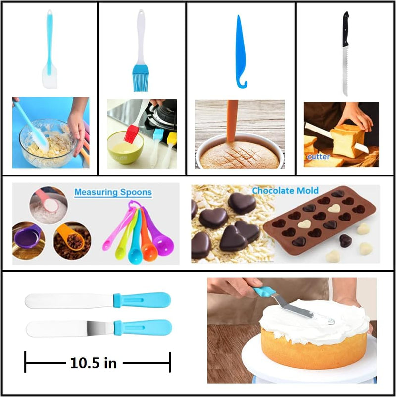 Cake Decorating Kit with 387 Pcs - Piping Bags Tips Spatulas and More