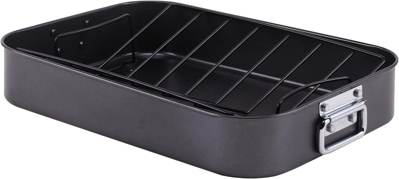 Roast Pan with Nonstick Rack for Turkey - 19x13 Black