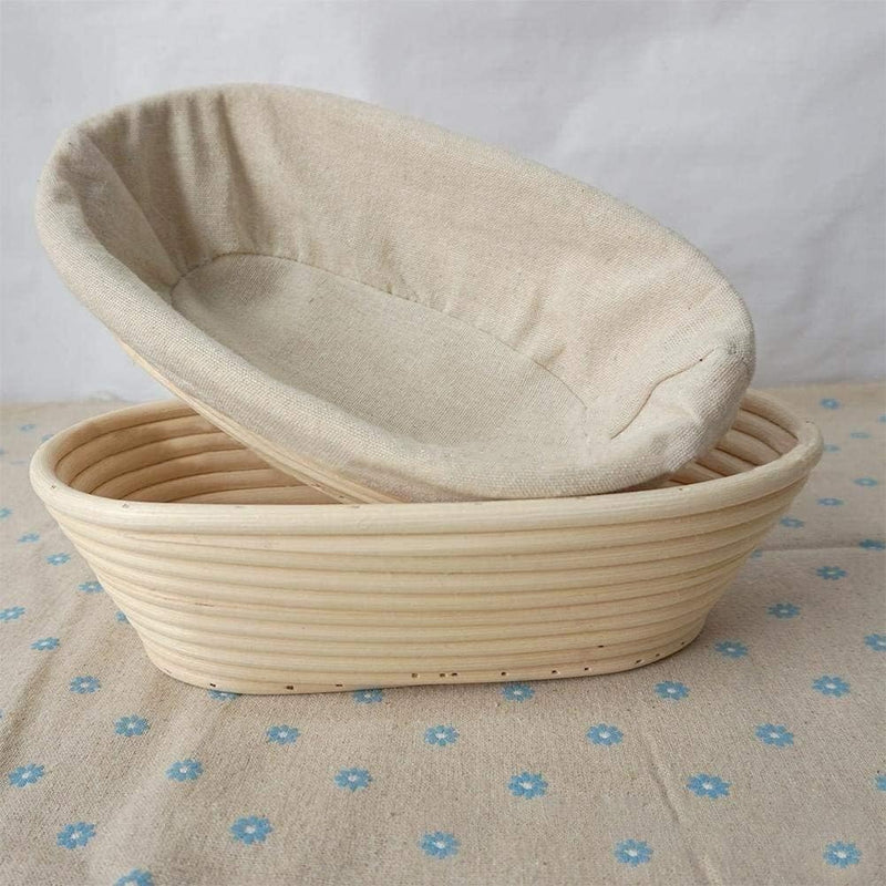 Premium Banneton Basket Set of 2 for Bread Making with Liner