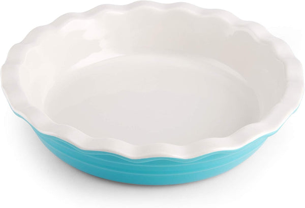10-Inch Teal Ceramic Pie Dish by Faberware