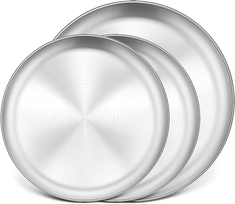 Stainless Steel Pizza Pan Set of 2 - 13 Round Tray for Pizza Pie Cookie and Cake