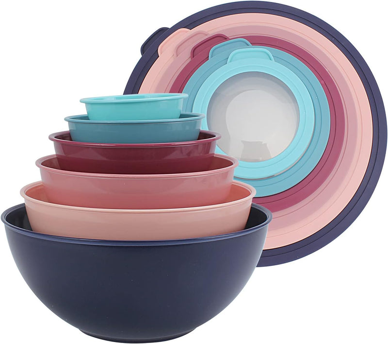 COOK WITH COLOR 12-Piece Nesting Mixing Bowls Set - Blue