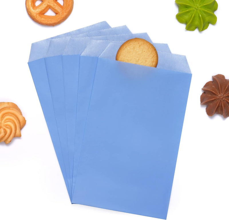 Quotidian Flat Glassine Waxed Paper Treat Bags - 100 Pack 4x6 for Bakery or Party Favors