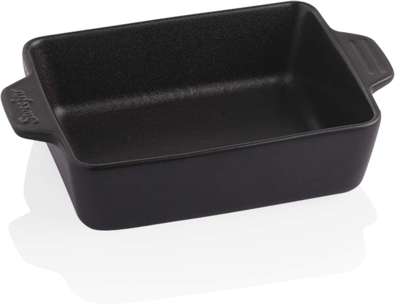 Ceramic Baking Dish with Double Handles 22oz - Small Rectangular Pan for Cooking Brownies and More